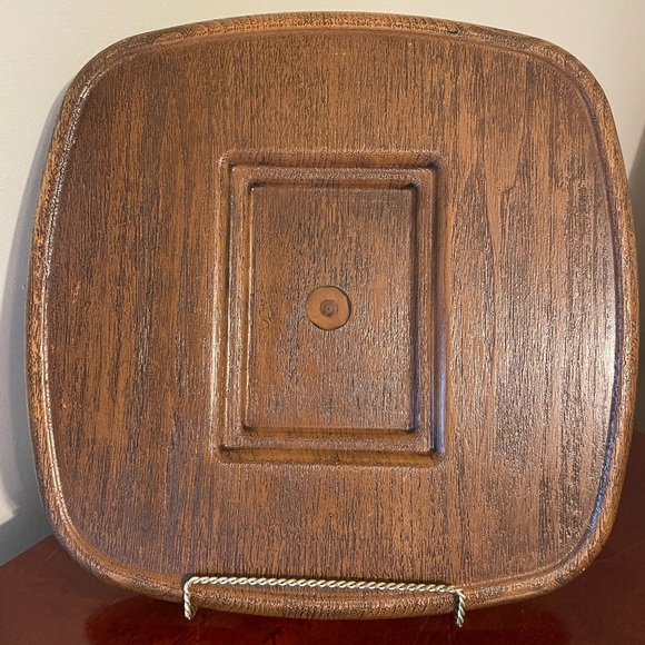 MCM, Faux Wood Cheese Tray with White Porcelain/Ceramic Tile Inlay by Westwood - Picture 2 of 5